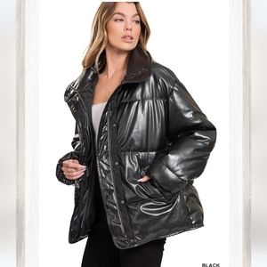 Vegan Leather Puffer jacket